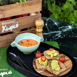 Gazpacho with Tomato & Strawberry by Alexandros Tsiotinis