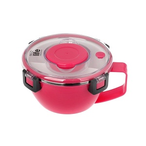 Round double wall lunch box 850ml (pink)