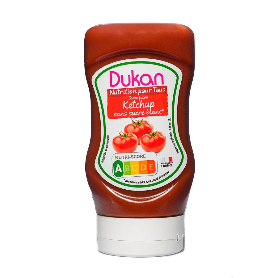 Με την γεύση της φρέσκιας τομάτας, η μοναδική κέτσαπ της Dukan περιέχει μόνο τη φυσική ζάχαρη που διαθέτουν οι ντομάτες.