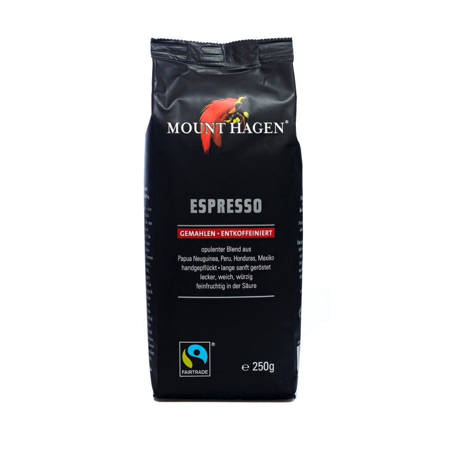 Decaffeinated espresso coffee