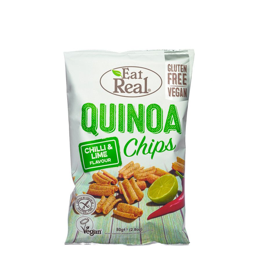 Quinoa chips with chili-lime flavor