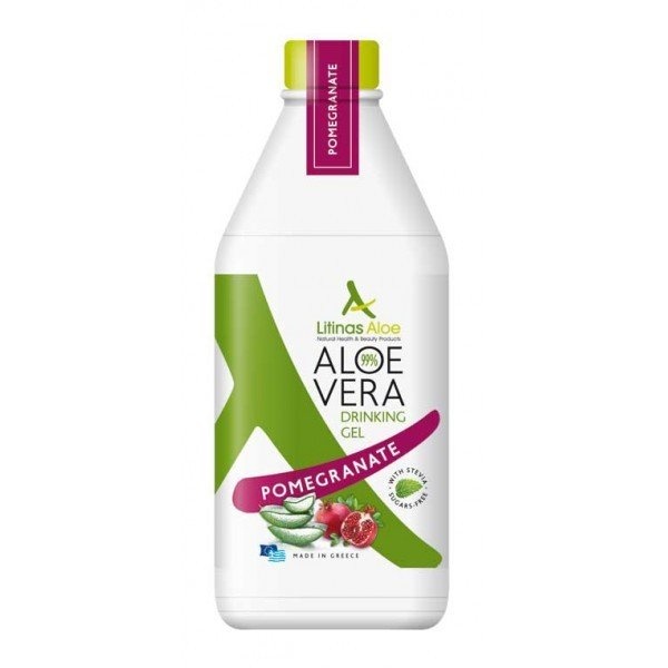 Drinkable aloe gel with pomegranate flavour