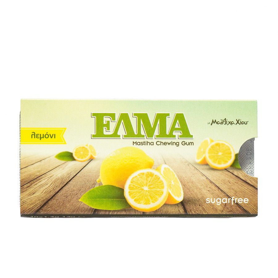 Chewing gum with Chios mastic and lemon flavor