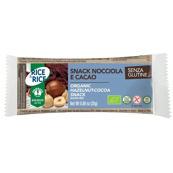 Rice Snack with Cacao-Hazelnut Filling