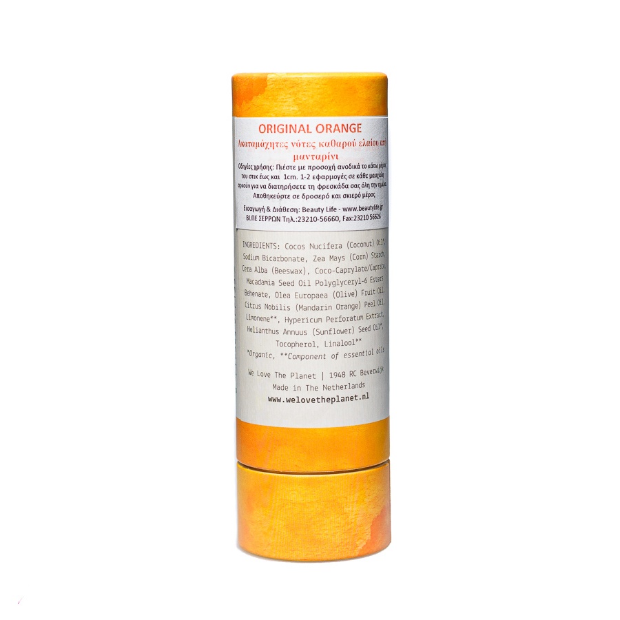 Deodorant stick with mandarin orange essence