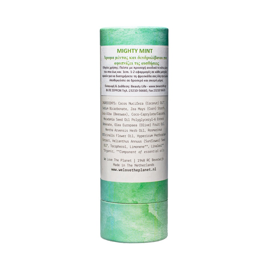 Deodorant stick with mint and rosemary essence