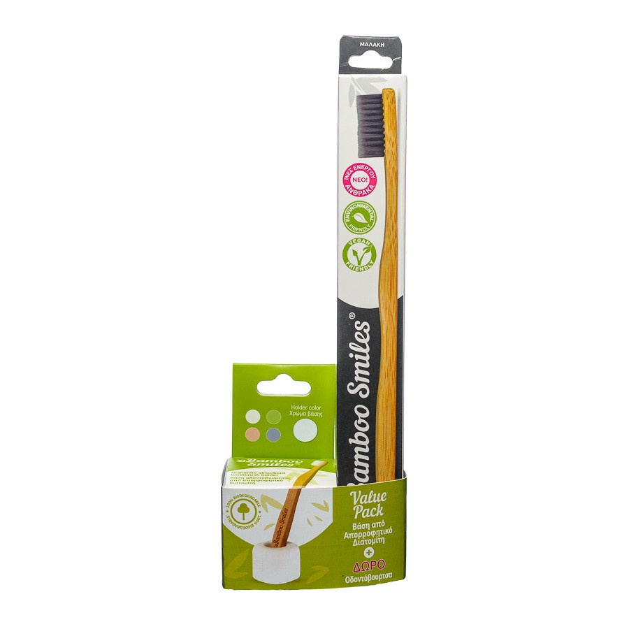 Toothbrush and diatomite base bamboo