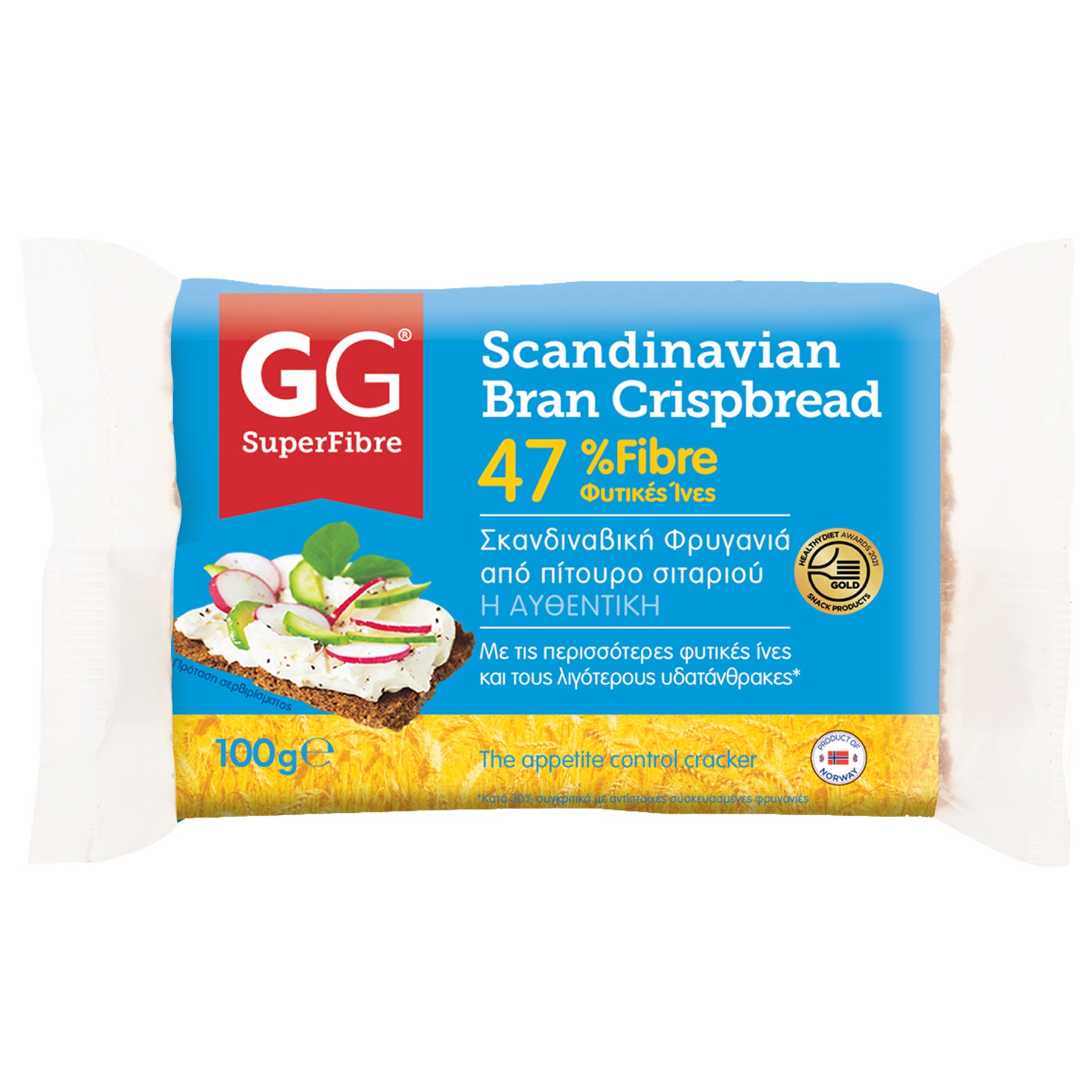 Αυθεντικές Σκανδιναβικές φρυγανιές 47% fibre από ακατέργαστο πίτουρο σιταριού