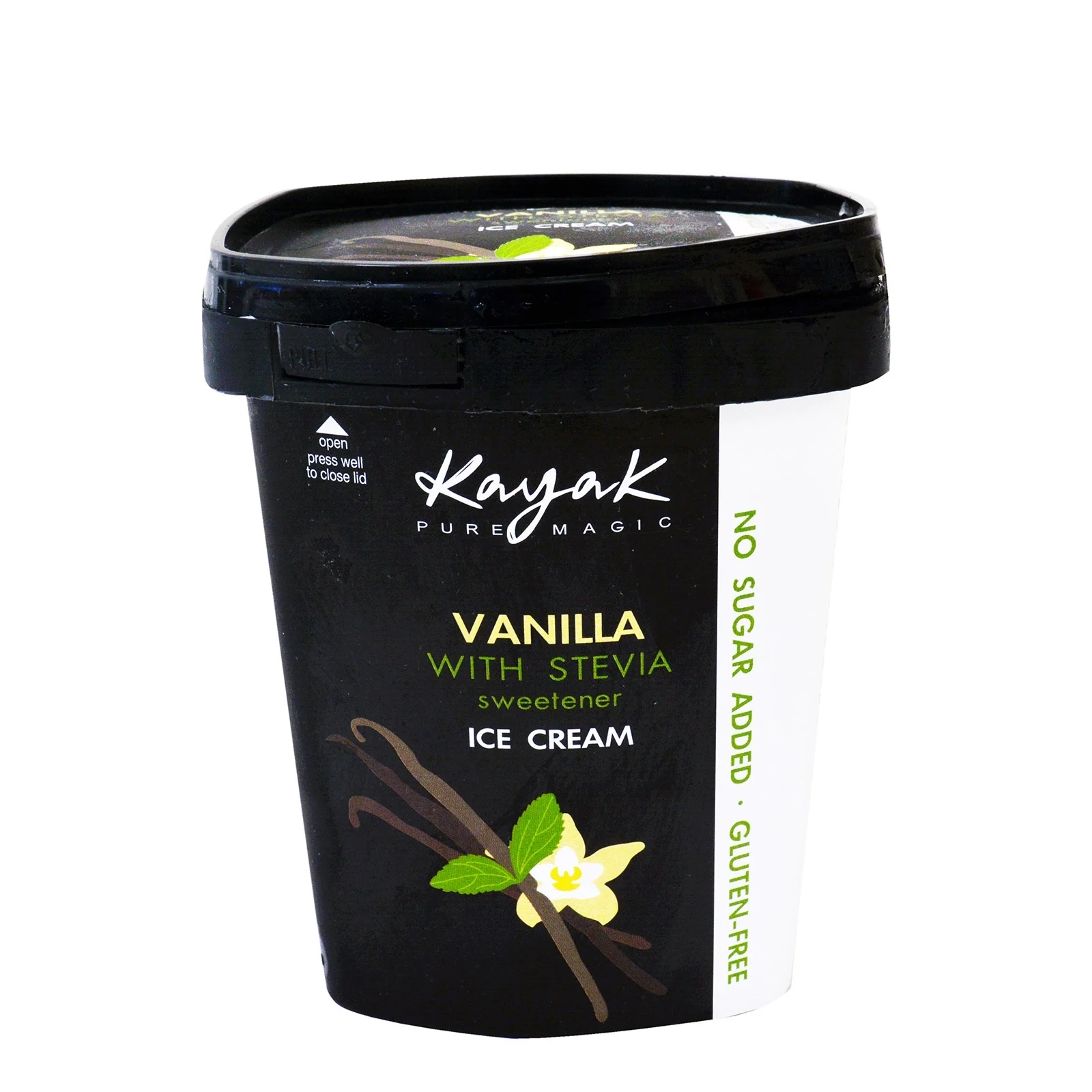 Gluten free vanilla ice cream with stevia