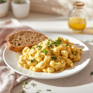 ☀️Χρυσαφένια Scrambled Eggs με Cottage Cheese, Κουρκουμά και Protein Bread